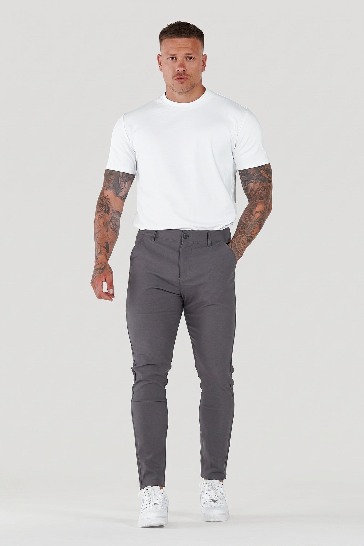 Men's Tailored Pants Slim Fit Classic Style Versatile Everyday Wear