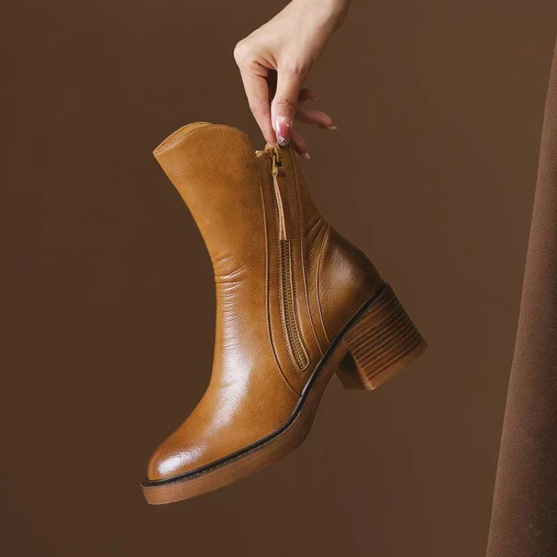 Women's Ankle Boots Block Heel Tassel Zip Stylish Everyday Footwear