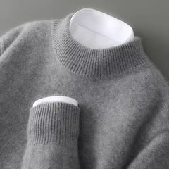 Men's Classic Cashmere Sweater Relaxed Fit Long Sleeve Crew Neck Layering