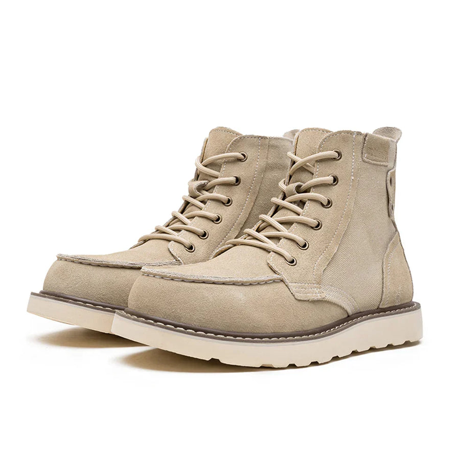 Men's Casual Moc Toe Boots Lace-Up Classic Design Everyday Wear