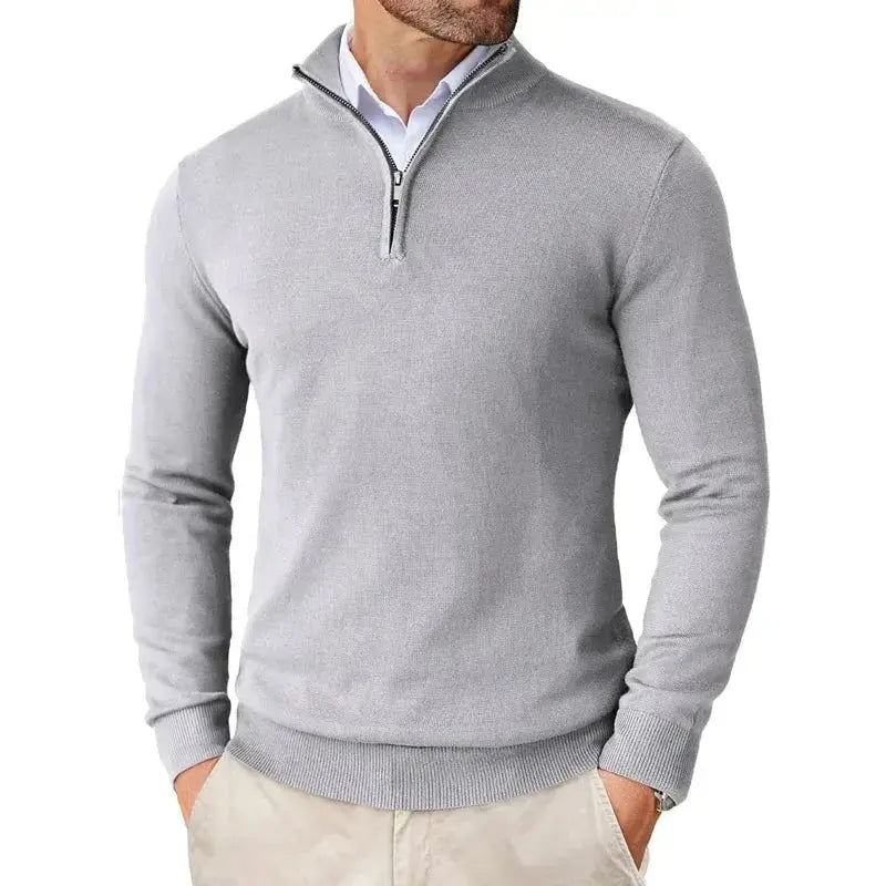 Men's Casual Half-Zip Sweater Relaxed Fit Long Sleeve Classic Everyday