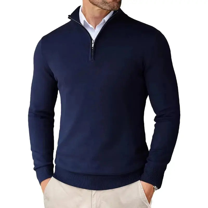 Men's Casual Half-Zip Sweater Relaxed Fit Long Sleeve Classic Everyday