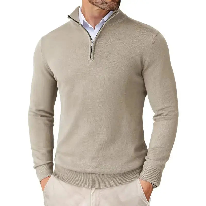 Men's Casual Half-Zip Sweater Relaxed Fit Long Sleeve Classic Everyday