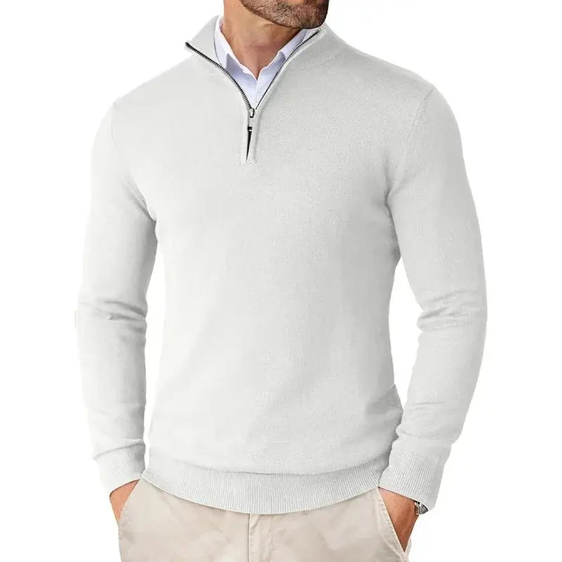 Men's Casual Half-Zip Sweater Relaxed Fit Long Sleeve Classic Everyday