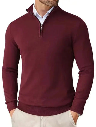 Men's Casual Half-Zip Sweater Relaxed Fit Long Sleeve Classic Everyday