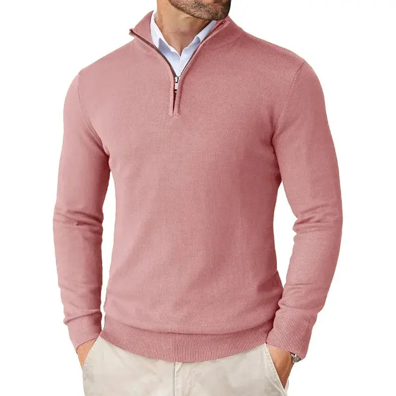 Men's Casual Half-Zip Sweater Relaxed Fit Long Sleeve Classic Everyday