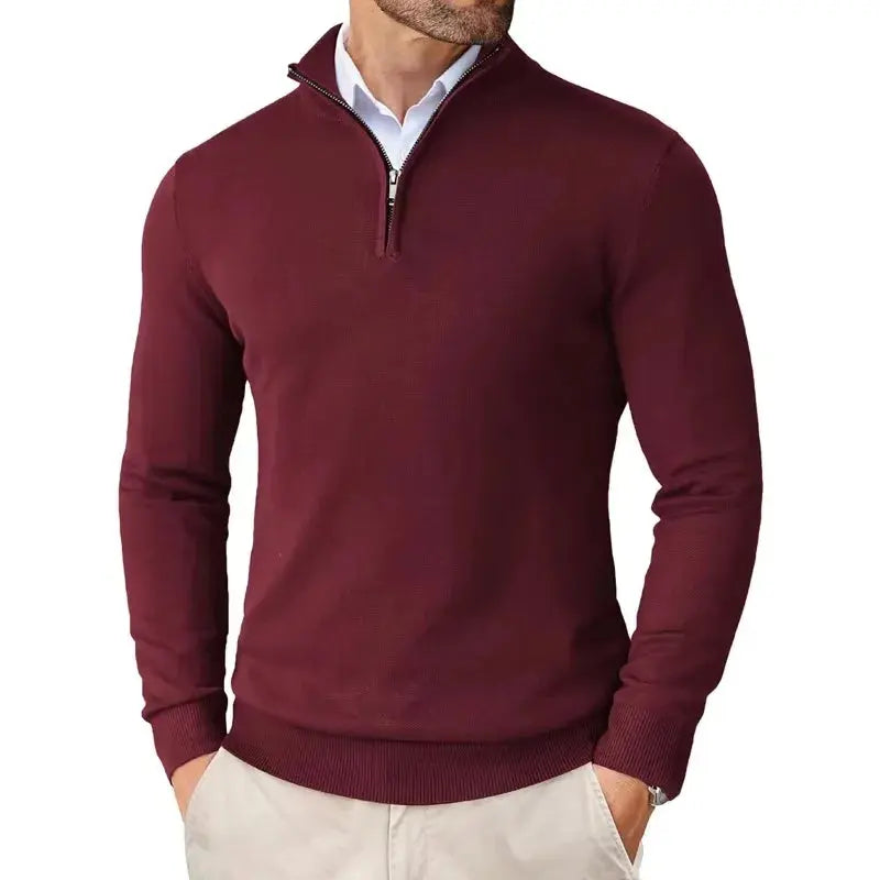 Men's Casual Half-Zip Sweater Relaxed Fit Long Sleeve Classic Everyday