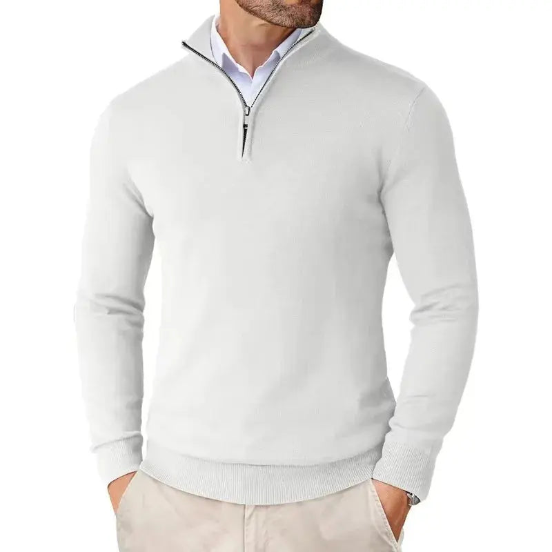 Men's Casual Half-Zip Sweater Relaxed Fit Long Sleeve Classic Everyday
