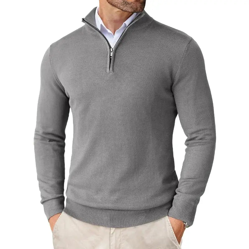 Men's Casual Half-Zip Sweater Relaxed Fit Long Sleeve Classic Everyday
