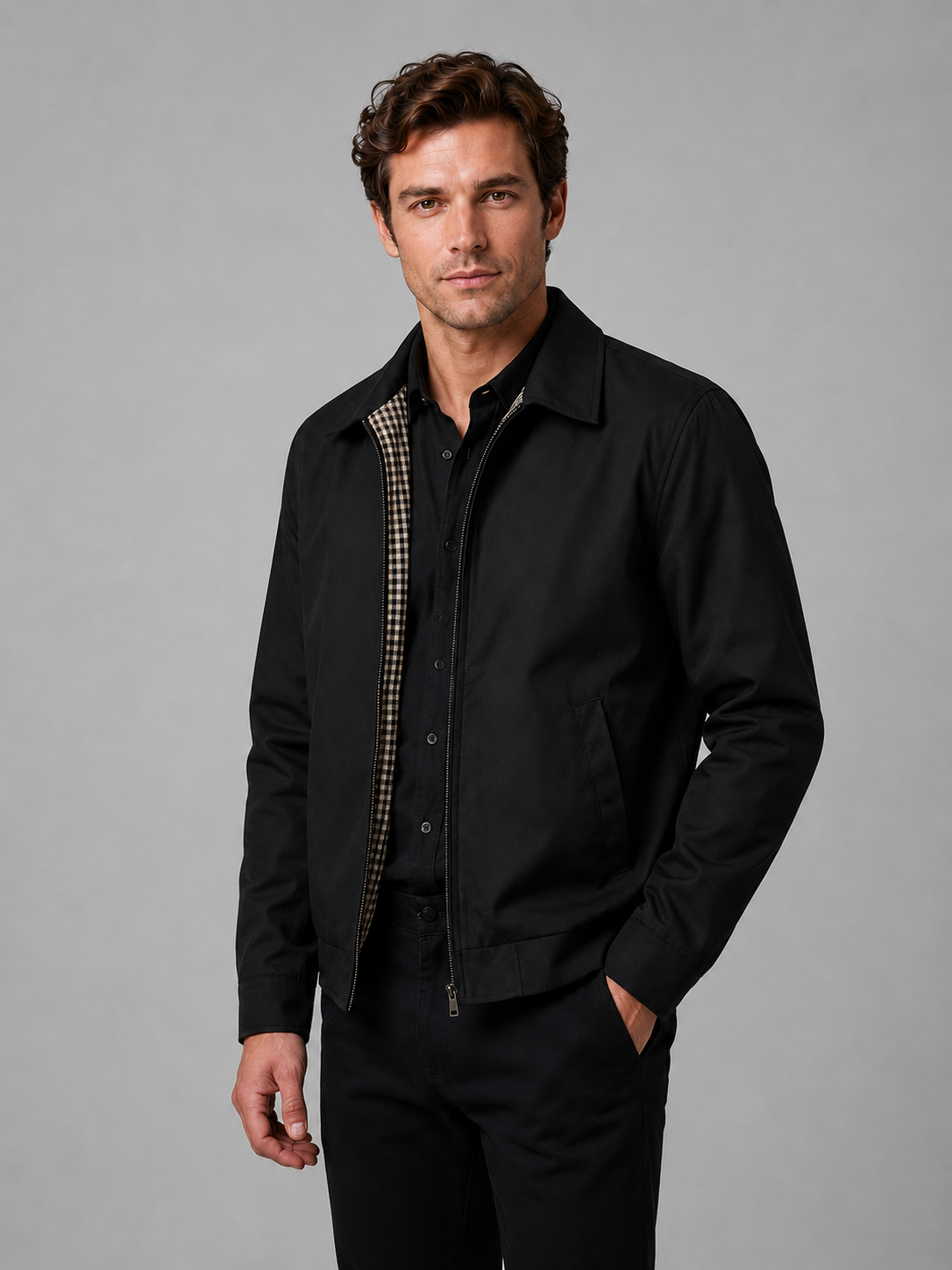Men's Casual Zip Jacket Smart-Casual British Style Everyday Wear