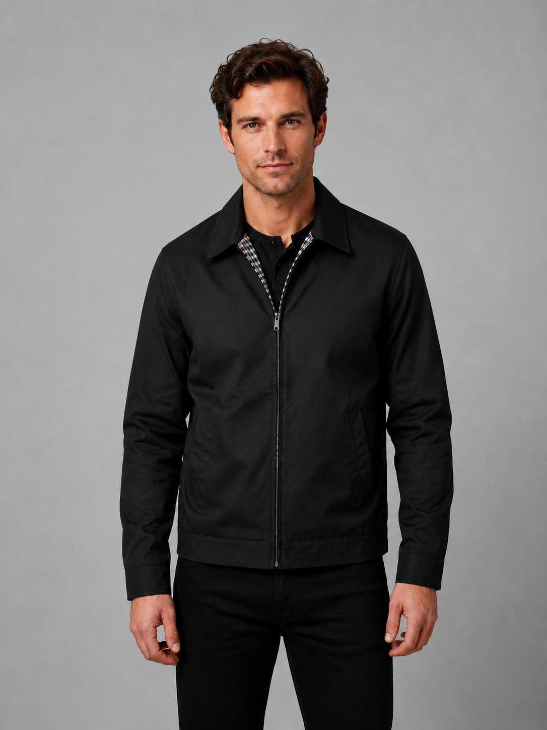 Men's Casual Zip Jacket Smart-Casual British Style Everyday Wear