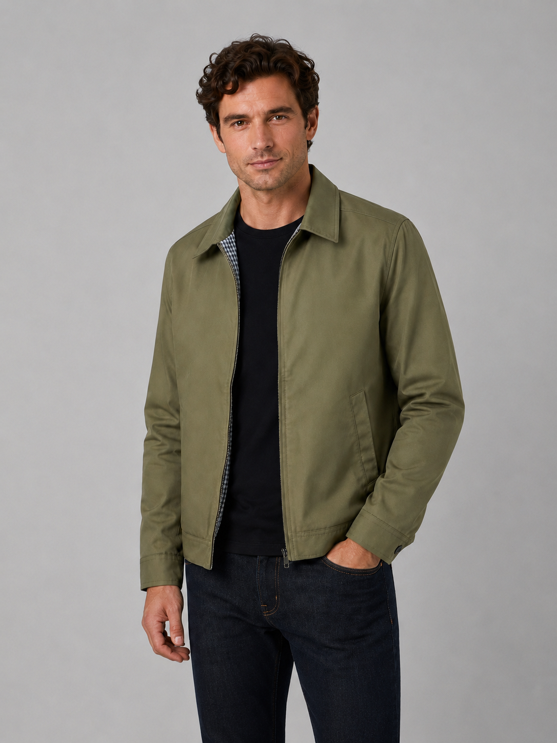Men's Casual Zip Jacket Smart-Casual British Style Everyday Wear