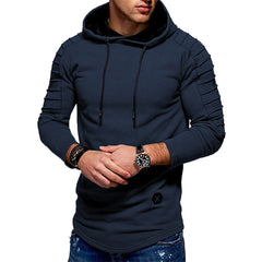 Men's Longline Hoodie Casual Drawstring Long Sleeves Everyday Layering