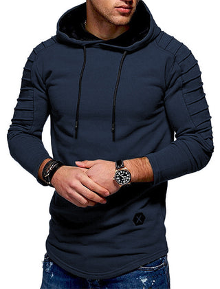 Men's Longline Hoodie Casual Drawstring Long Sleeves Everyday Layering