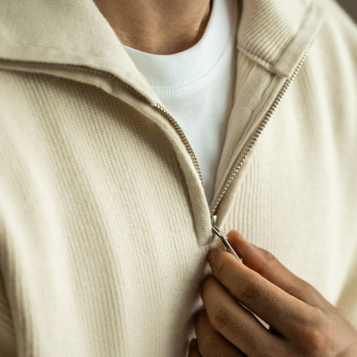 Men's Quarter Zip Pullover Casual Fit Long Sleeve Versatile Everyday
