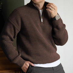 Men's Quarter Zip Pullover Casual Fit Long Sleeve Versatile Everyday