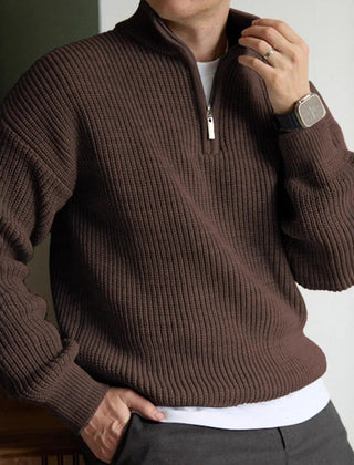 Men's Quarter Zip Pullover Casual Fit Long Sleeve Versatile Everyday