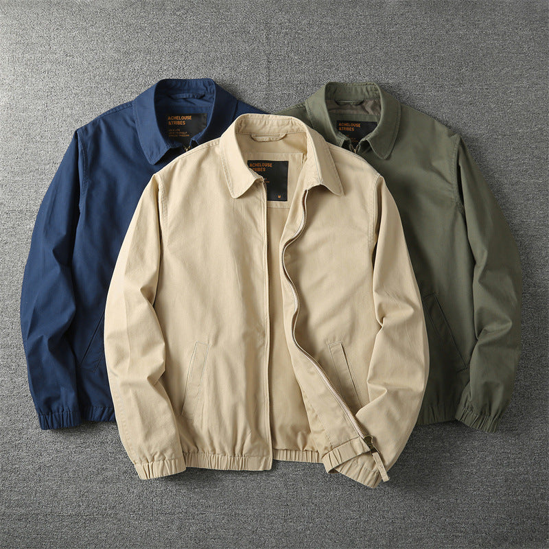 Men's Casual Jacket Relaxed Fit Long Sleeve Button Closure Everyday Wear