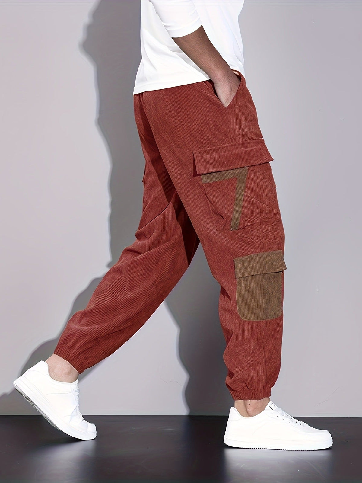 Men's Casual Cargo Joggers Relaxed Fit Multi-Pocket Everyday Activewear