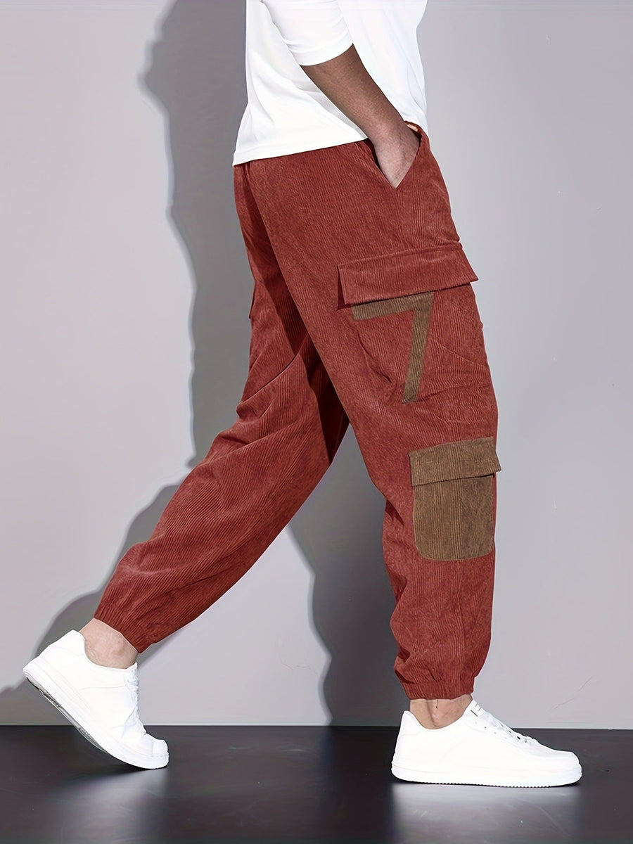 Men's Casual Cargo Joggers Relaxed Fit Multi-Pocket Everyday Activewear