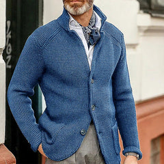 Men's Fine-Knit Cardigan Long Sleeve Button Closure Casual Layering