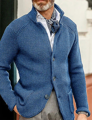 Men's Fine-Knit Cardigan Long Sleeve Button Closure Casual Layering