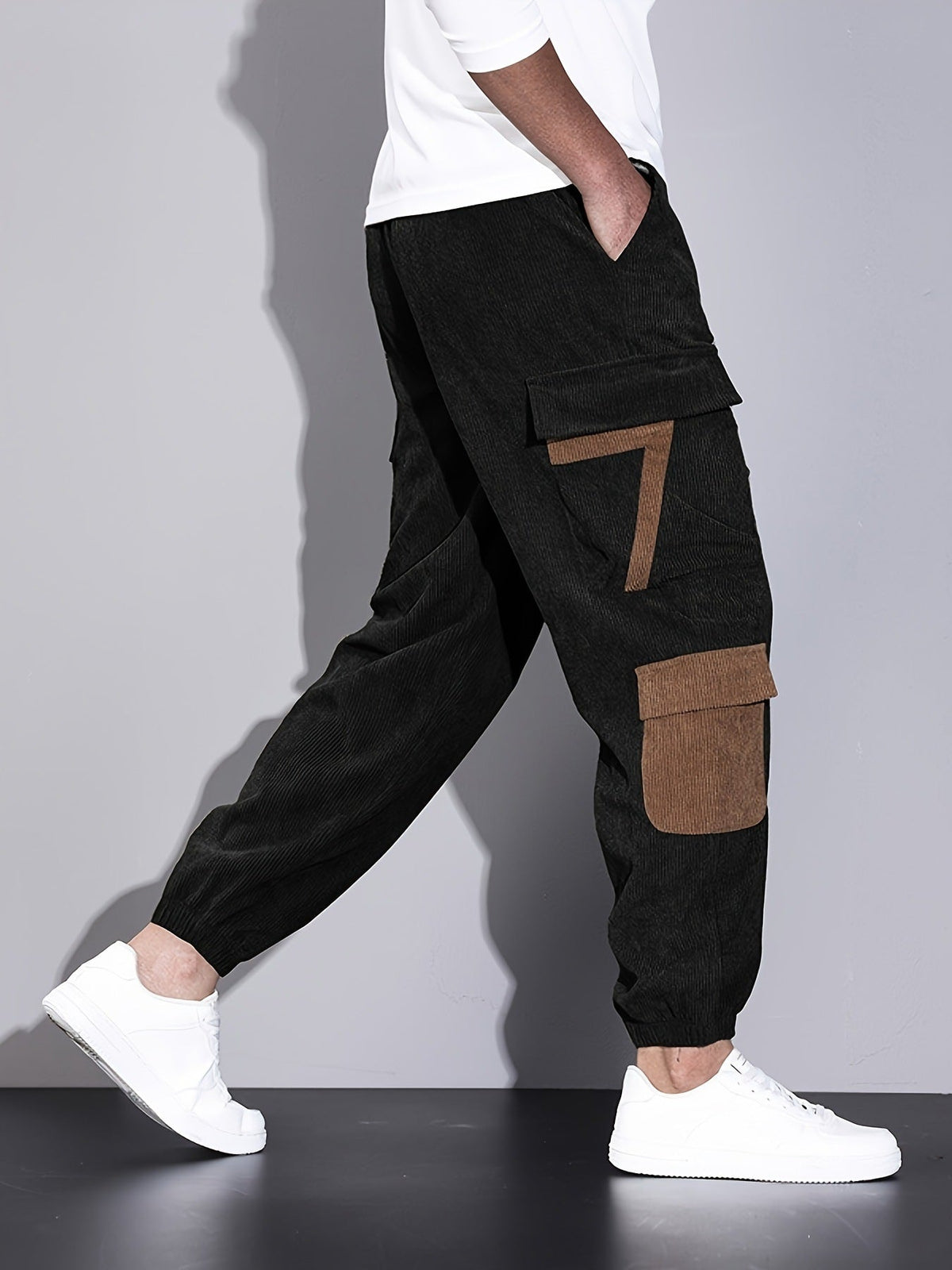 Men's Casual Cargo Joggers Relaxed Fit Multi-Pocket Everyday Activewear