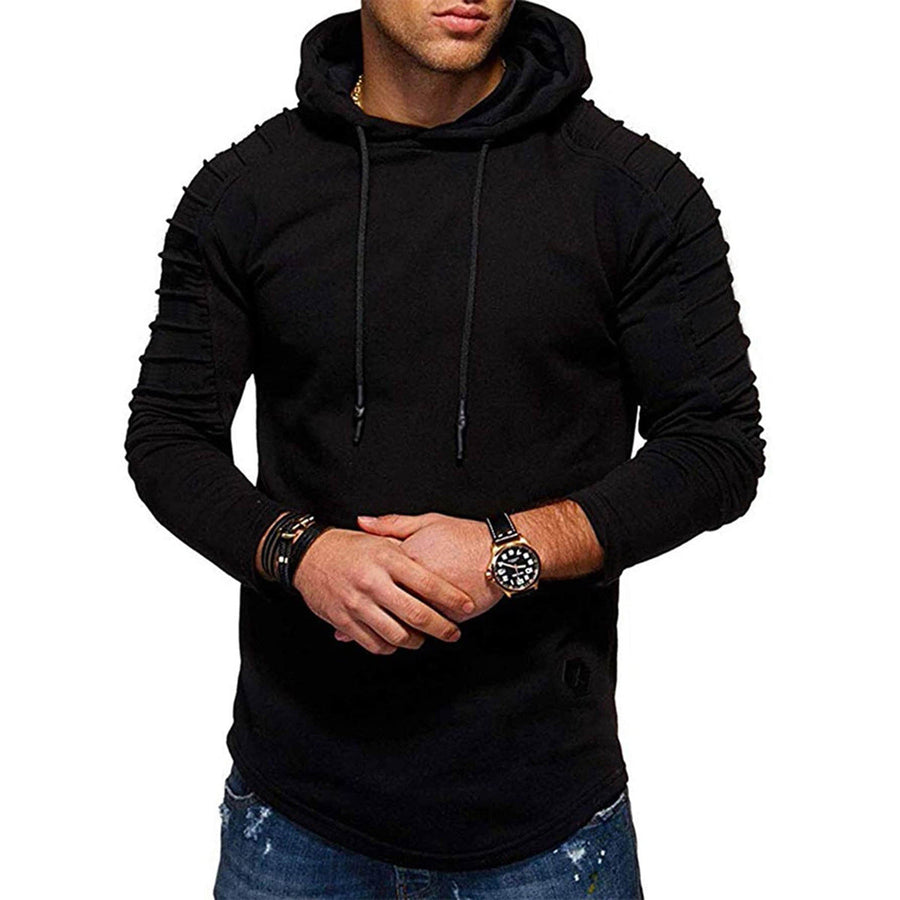 Men's Longline Hoodie Casual Drawstring Long Sleeves Everyday Layering