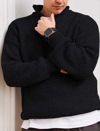 Men's Quarter Zip Pullover Casual Fit Long Sleeve Versatile Everyday
