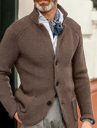 Men's Fine-Knit Cardigan Long Sleeve Button Closure Casual Layering