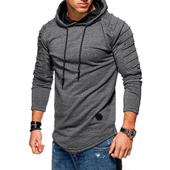 Men's Longline Hoodie Casual Drawstring Long Sleeves Everyday Layering