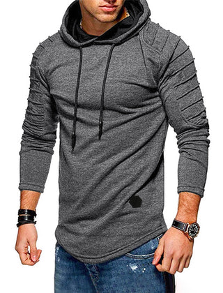 Men's Longline Hoodie Casual Drawstring Long Sleeves Everyday Layering