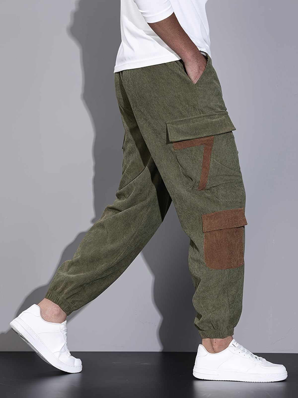 Men's Casual Cargo Joggers Relaxed Fit Multi-Pocket Everyday Activewear