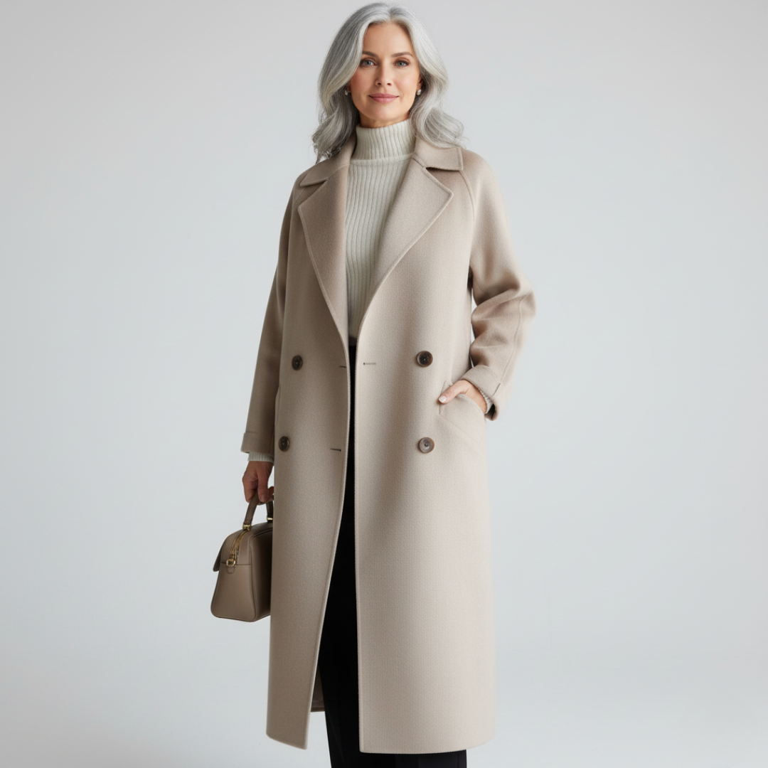 Women's Classic Elegant Coat Tailored Fit Long Sleeve Notched Collar Button-Up Outerwear