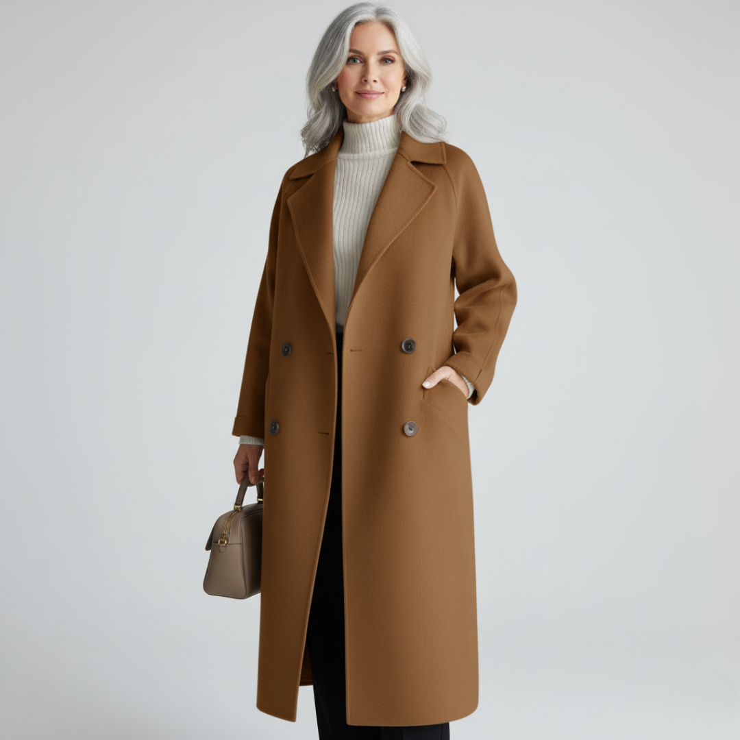 Women's Classic Elegant Coat Tailored Fit Long Sleeve Notched Collar Button-Up Outerwear