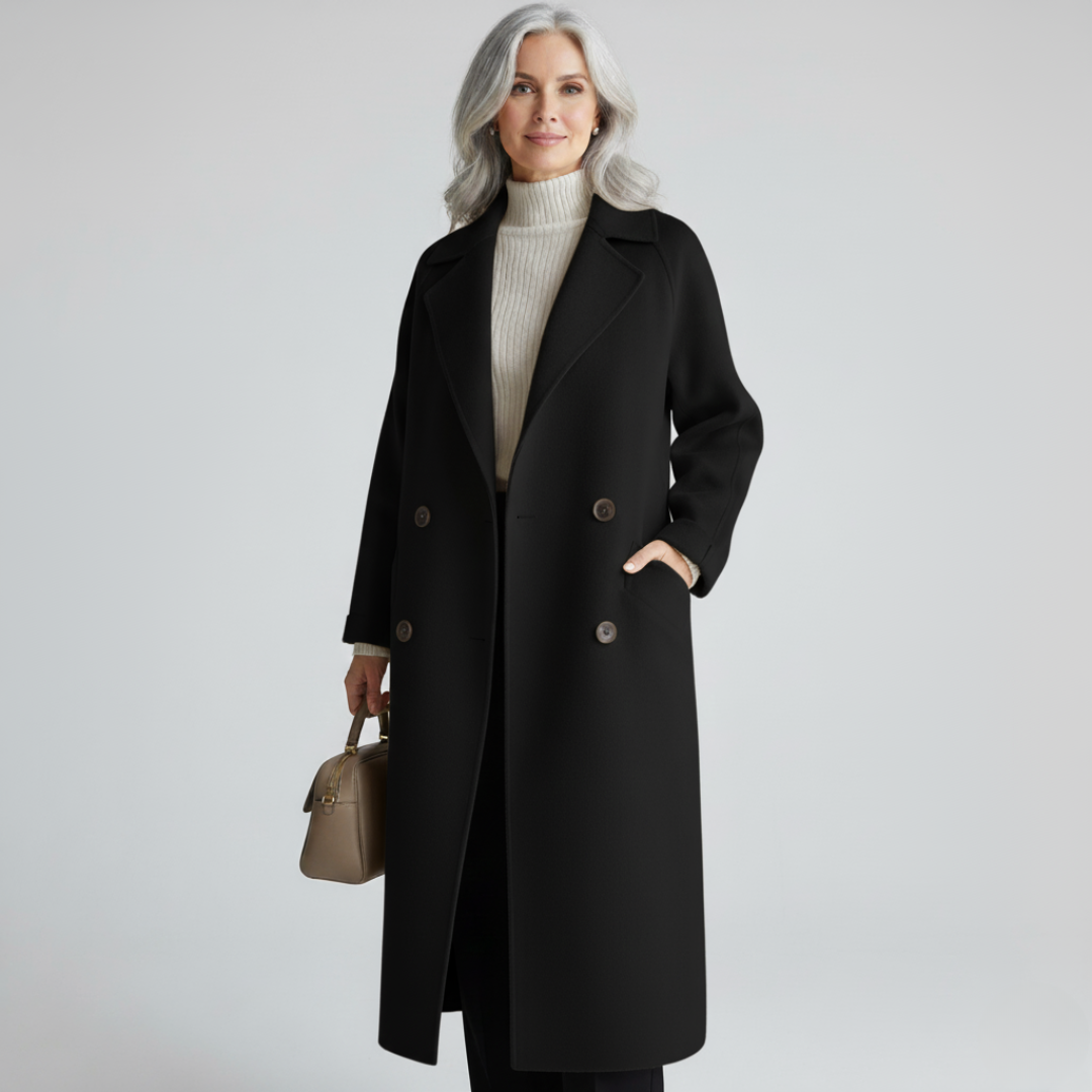 Women's Classic Elegant Coat Tailored Fit Long Sleeve Notched Collar Button-Up Outerwear