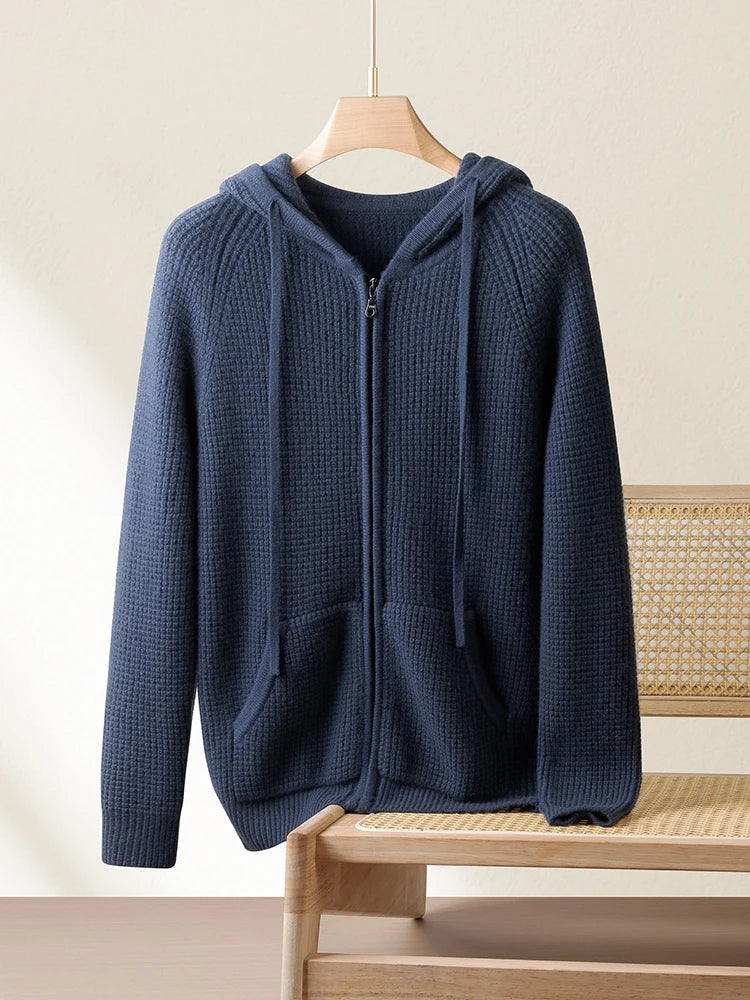 Men's Casual Zip-Up Hoodie Relaxed Fit Long Sleeve Everyday Layering