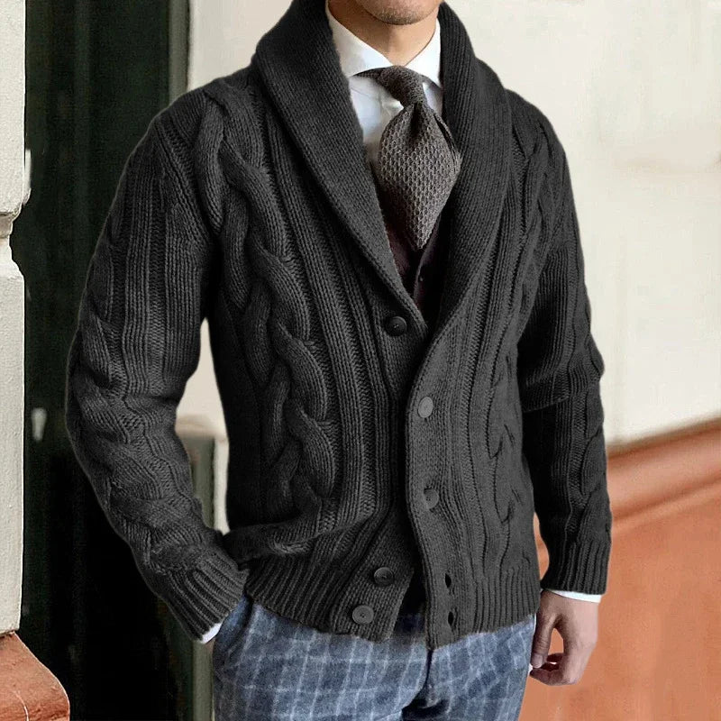 Men's Knitted Cardigan Regular Fit Long Sleeve Open Front Casual Layering
