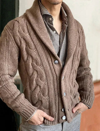 Men's Knitted Cardigan Regular Fit Long Sleeve Open Front Casual Layering