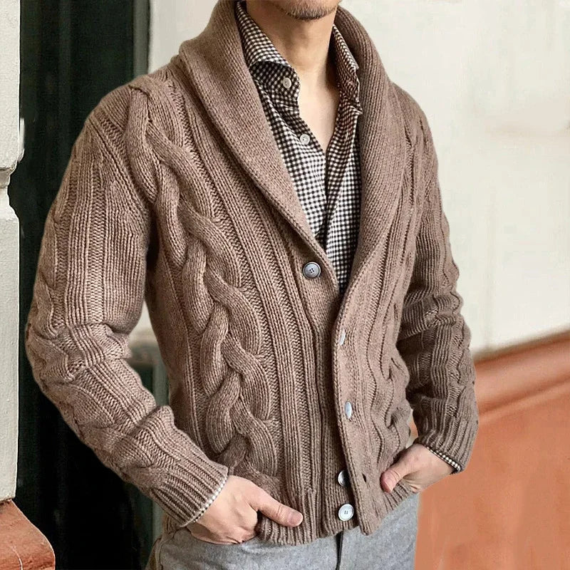 Men's Knitted Cardigan Regular Fit Long Sleeve Open Front Casual Layering