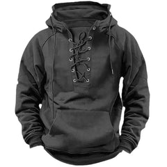 Men's Retro Outdoor Hoodie Relaxed Fit Long Sleeve Pullover Casual Adventure