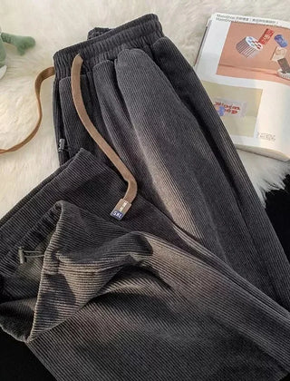 Men's Casual Corduroy Joggers Relaxed Fit Elastic Waist Everyday Wear