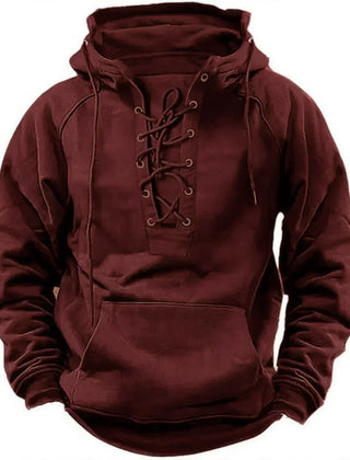 Men's Retro Outdoor Hoodie Relaxed Fit Long Sleeve Pullover Casual Adventure