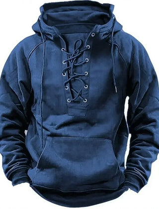 Men's Retro Outdoor Hoodie Relaxed Fit Long Sleeve Pullover Casual Adventure