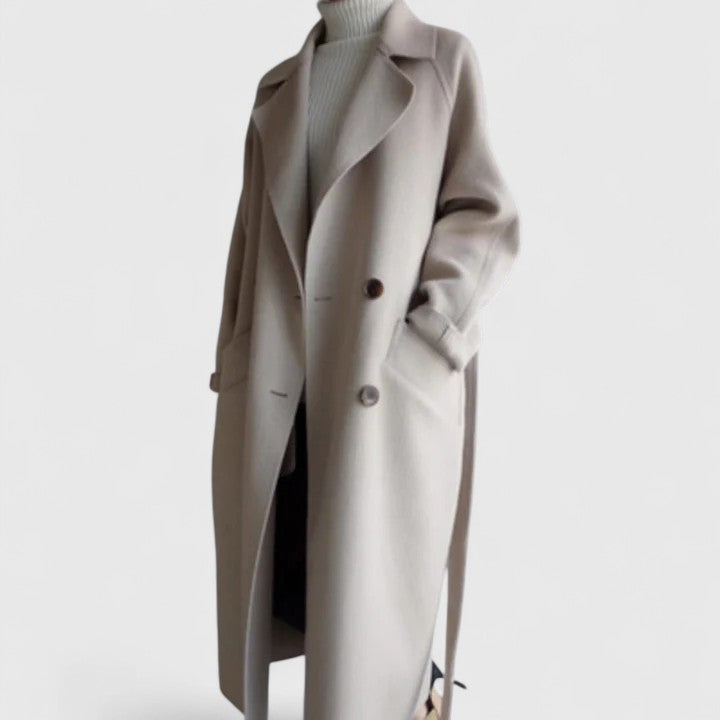 Women's Classic Elegant Coat Tailored Fit Long Sleeve Notched Collar Button-Up Outerwear