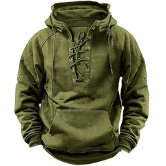 Men's Retro Outdoor Hoodie Relaxed Fit Long Sleeve Pullover Casual Adventure