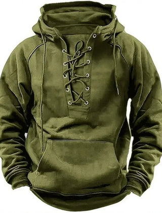 Men's Retro Outdoor Hoodie Relaxed Fit Long Sleeve Pullover Casual Adventure