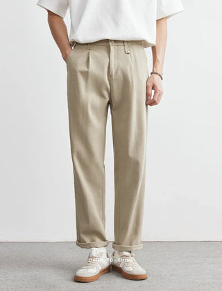 Men's Casual Wide-Leg Pants Relaxed Fit Everyday Smart