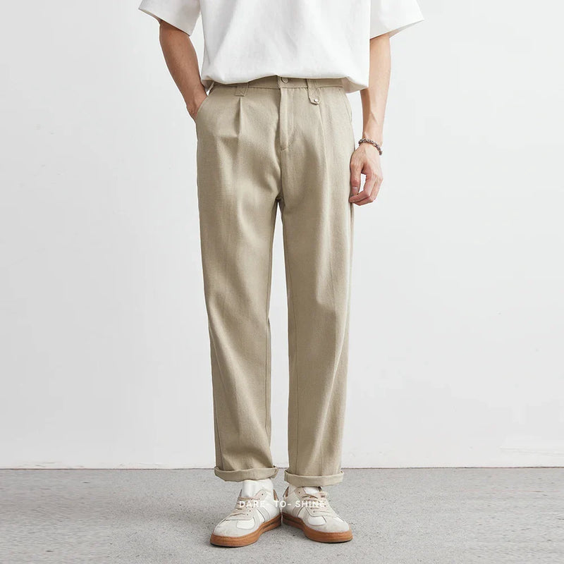 Men's Casual Wide-Leg Pants Relaxed Fit Everyday Smart