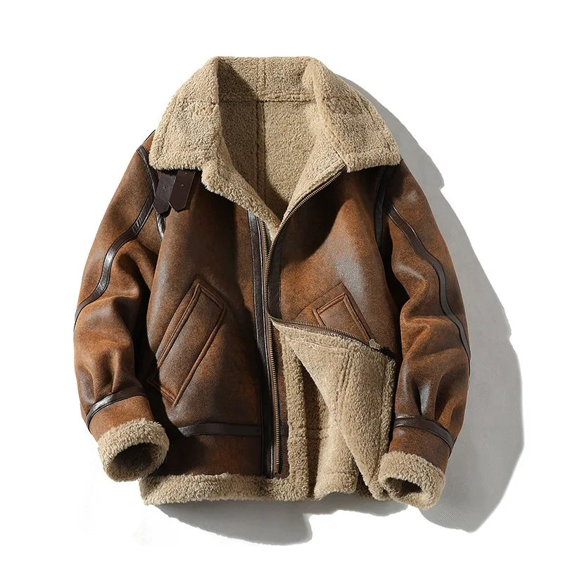 Men's Aviator Jacket Classic Fit Zip Front Stylish Casual Everyday Wear